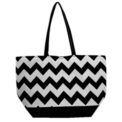 SW180594-BLACK/WHITE CHEVRON DESIGN INSULATED BAG